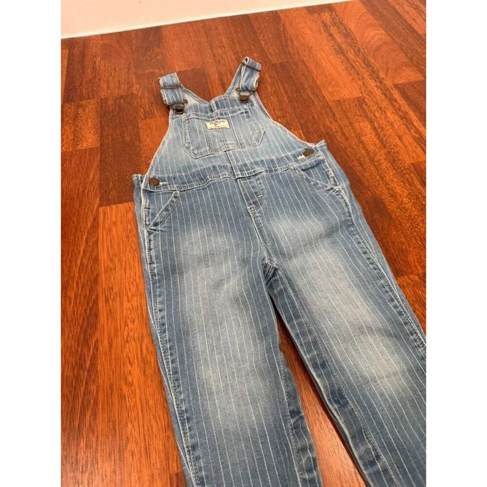 OshKosh baby girl pinstripes denim overalls